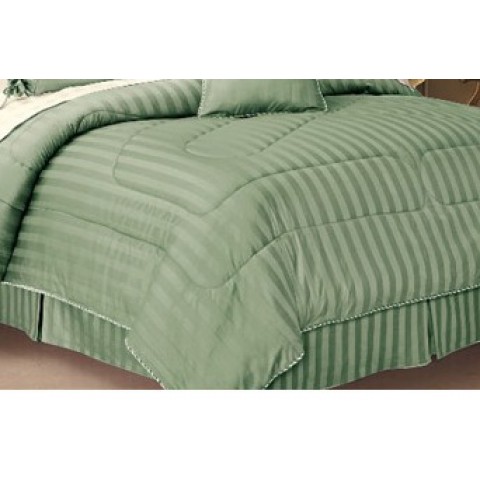 Twin XL Size 300TC Cotton Split Corners Damask Stripe Bed Skirts with 14" Drop 