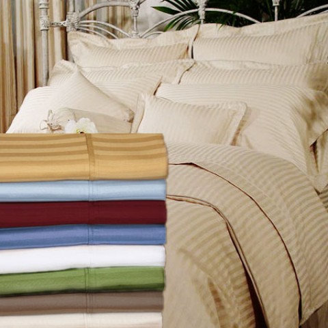 Egyptian Cotton Stripe Duvet Cover Sets, 1000 Tc Duvet Cover Set