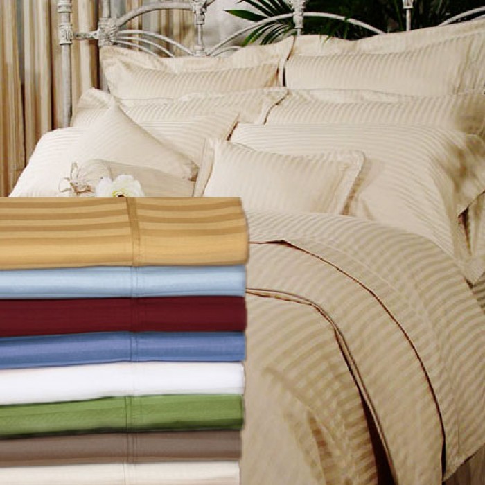 Egyptian Cotton Stripe Duvet Cover Sets, 1000 Thread Count Duvet Cover King